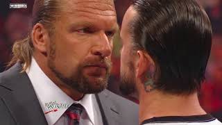 Tensions mount between CM Punk and Triple H Raw Aug 1 2011 [upl. by Acsirp]