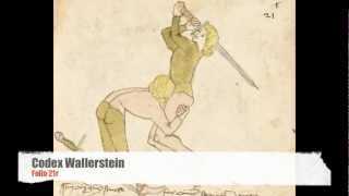 Codex Wallerstein Longsword 21r plaquage  double leg takedown [upl. by Duvall]