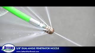 DUALANGLE PENETRATOR NOZZLE in action  Pipe Jetting [upl. by Derward]