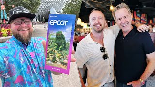 Hanging Out In EPCOT with Aaron Paul amp Bryan Cranston From Breaking Bad  Dos Hombres Mezcal Dinner [upl. by Bertilla]