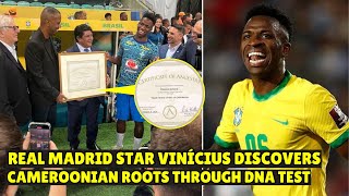 Vinícius Jr Discovers Cameroonian Roots Through DNA Test 🌍🇨🇲 [upl. by Radford940]