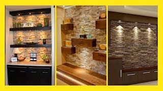 Living Room Stone Wall Decorating Ideas 2024  Wall Art For Living Room  Home Interior Wall Design [upl. by Natanoj]