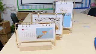 Custom Printed  2022 Desk Calendar  Custom Logo  Monthly Stand Flip [upl. by Airretnahs312]