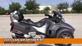 Used 2011 Can Am Spyder RT Trike for sale in Florida  Three Wheeler [upl. by Ahsinra]