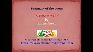 Summary of the poem quotA Time to Talk“ by Robert Frost [upl. by Nollat]