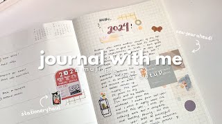 🍙 journal with me muji planner 2024 setup amp stationery haul 📔 asmr semireal time [upl. by Behl]