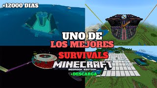 TOUR por UNO DE LOS MEJORES SURVIVALS 12K DIAS😱  DESCARGA  MINECRAFT BEDROCK 121 [upl. by Guy549]