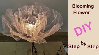 DIY Blooming Flower With Thin Organza  Wedding Decoration  Large Paper Flower  2023007 [upl. by Nitsugua]