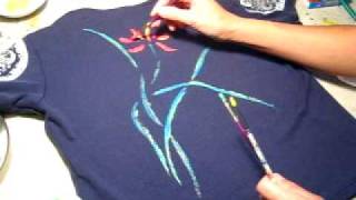 T shirt paint with fabric paints 4 [upl. by Leiuqese927]