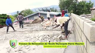 Lancement des travaux de rénovation de lécole municipale Pierre Maurice par le Maire Wilson JEUDY [upl. by Einiar]