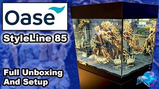 OASE StyleLine 85 Aquarium Full Unbox and Setup AMAZING TANK [upl. by Nairadal]