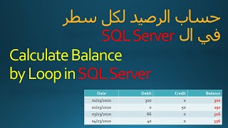 Loops in SQL Server Cursors  SQL Server ترصيد المجاميع في الـ [upl. by Blockus]