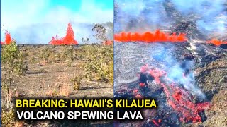 Aerial special footage shows Hawaiis Kilauea volcano spewing lava [upl. by Noeruat]