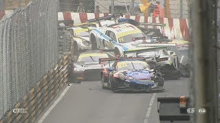 FIA GT World Cup 2017 Qualification Race Macau Grand Prix Start  Huge Pile Up [upl. by Elton]