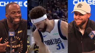 Stephen Curry amp Draymond Green roast Klay Thompson for doing Curry shimmy celly 😂 [upl. by Esinwahs]