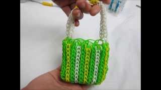 Lesson 14 Making of St Patrick Mini Handbag with the Rainbow Loom® kit [upl. by Lali]