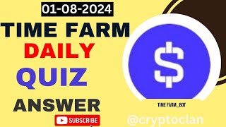 Time Farm Airdrop Daily Quiz and Answer When did Ethereum’s first hard fork occur 01 August 2024 [upl. by Aehsat]