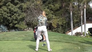 Beauty golfer Klara Spilkova Beautiful golf swing amp slow motion美人ゴルファー「クララ・スピルコバ」 美しいスイングモーション [upl. by Galliett]