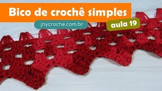 Bicos de crochê simples fácil e rápido para iniciantes  aula 19  JNY Crochê [upl. by Nanreik]