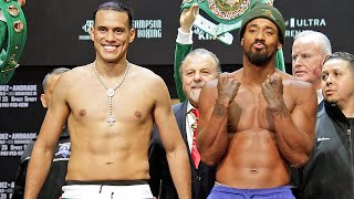 David Benavidez vs Demetrius Andrade • Full weigh in amp INTENSE Face Off [upl. by Lillith]