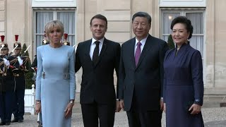 Chinas Xi arrives at French Elysee Palace for state dinner with Macron  AFP [upl. by Whitehurst]