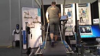 Nordic Walking Video on treadmill  view from behind [upl. by Ynnohj]