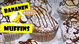 BananenKokos MuffinsBananen MuffinsMuffin RezeptLecker und Leicht [upl. by Ahsenit]