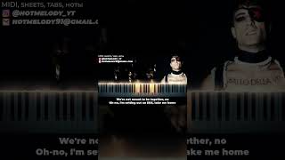 Damiano David  Born With a Broken Heart  piano karaoke instrumental cover lyrics [upl. by Henricks]