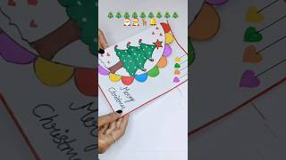 DIY Christmas Card Cute 😍 Merry Christmas card idea shorts​ ytshorts​ howtomake​ trending​ diy​ [upl. by Fanning165]