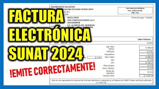 Cómo emitir una Factura Electrónica 2024  SUNAT [upl. by Leonsis]