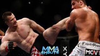 Brendan Schuab vs Mirko Cro Cop CRAZY KO  MMA SHOUTS [upl. by Alberik]