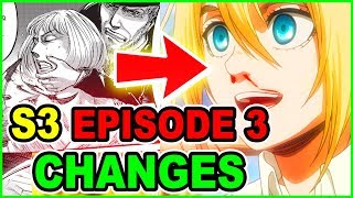 HISTORIA’S AWFUL MOTHER ALL MAJOR CHANGES amp CUTS  ATTACK ON TITAN SEASON 3 Episode 3 [upl. by Aleekat167]