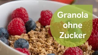 Granola ohne Zucker  Vegane Rezepte  Glutenfrei [upl. by Niltiac]