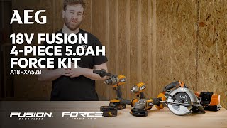 AEG 18V FUSION 4Piece Heavy Duty 50Ah FORCE Kit A18FX452B [upl. by Yvan]