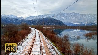 4K CABVIEW Bijelo Polje  Bar  Winter ride from snowy mountains to Adriatic Sea coast [upl. by Otrebireh324]