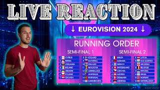 EUROVISION 2024 Running order SEMI 1amp2 Live REACTION [upl. by Robson]