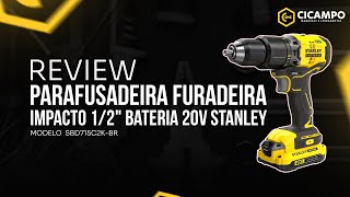 REVIEW PARAFUSADEIRA FURADEIRA IMPACTO 12quot BATERIA 20V STANLEY SBD715C2KBR [upl. by Pearse]