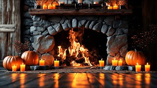 Rustic Fireplace 4K with Crackling Logs in a Relaxing Autumn Setting to Relieve Stress and Insomnia [upl. by Nodnart]