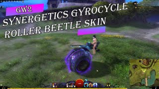 GW2 Synergetics Gyrocycle Roller Beetle Skin in default dye shadow abyss dye and permafrost dye [upl. by Gnagflow572]