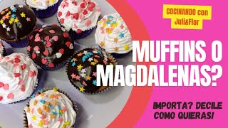 MUFFINS O MAGDALENAS de vainilla y con chispitas de chocolate en solo 20 minutos [upl. by Ahsenauj]