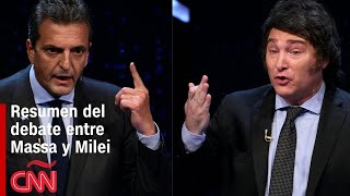 Resumen del debate presidencial en Argentina entre Sergio Massa y Javier Milei [upl. by Svirad311]