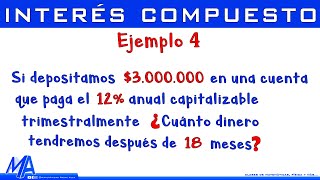 Interés compuesto  Ejemplo 4 Hallar el valor final o monto  interés capitalizable [upl. by Myna]