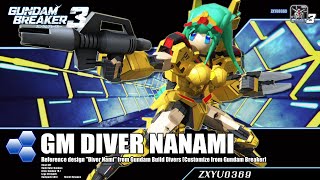 PS4 Gundam Breaker 3  GM Diver Nanami [upl. by Ailadgim]