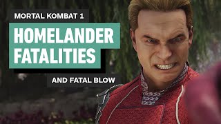 Mortal Kombat 1  Homelander Fatalities and Fatal Blow 4K [upl. by Anitan221]