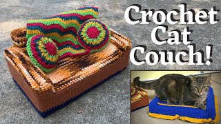 How to Crochet a Cat Couch for Your Cat  Free Pattern  Tutorial Tuesday Ep 120 [upl. by Ardnazil]