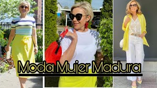 EXCELENTES CONJUNTOS DE MODA PARA MUJERES MAYORES [upl. by Maxentia]