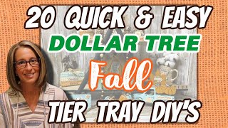 20 QUICK amp EASY Dollar Tree FALLHARVEST TIER TRAY DIYs  ON A BUDGET  SERIES [upl. by Seroled]