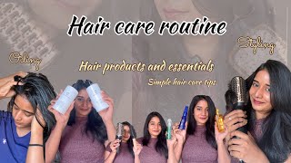 Simple hair care routine ✨ styling  tips  essentials  products you must need [upl. by Clawson]