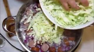 Making Caraway Creamed Cabbage with Sausage [upl. by Levina357]