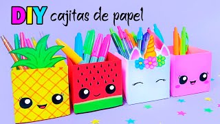 Manualidades con Papel  Cajitas de Papel DIY Organizador de Escritorio  Tutorial Origami [upl. by Eedna]